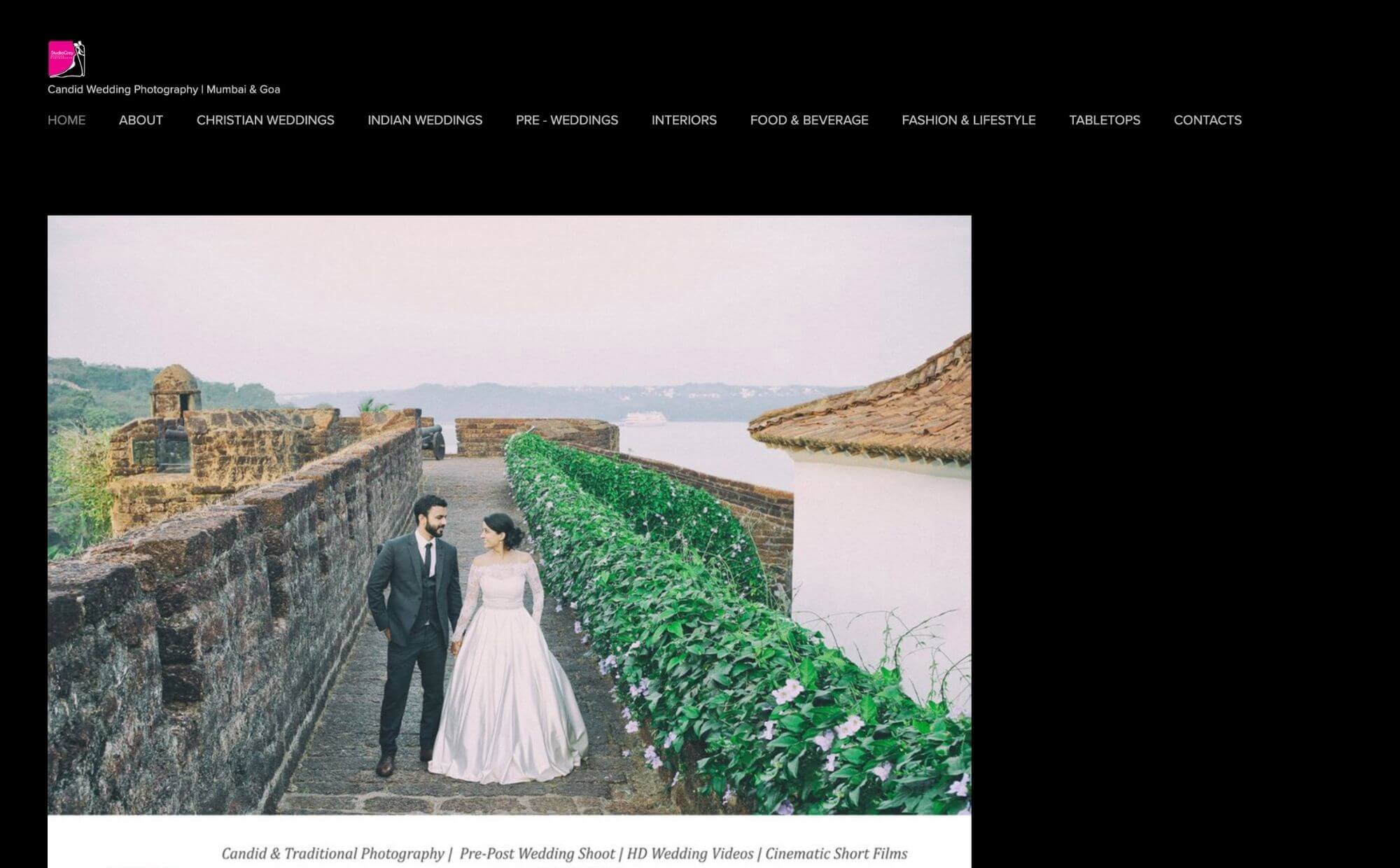 Photography studio website before redesign